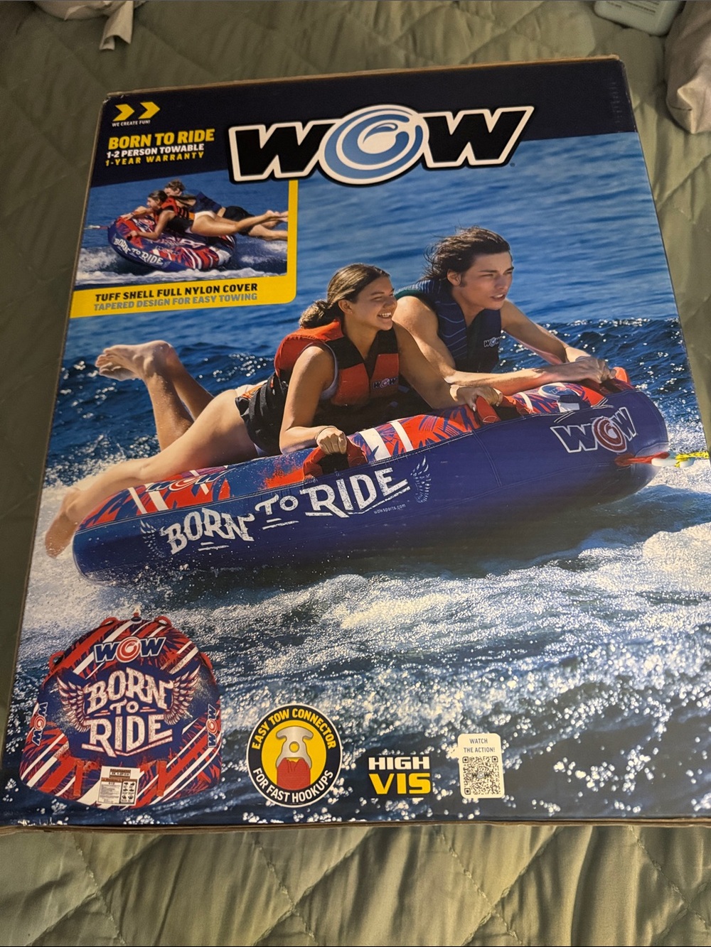 WOW Born to Ride 2-Person Towable Tube - Blue/Red